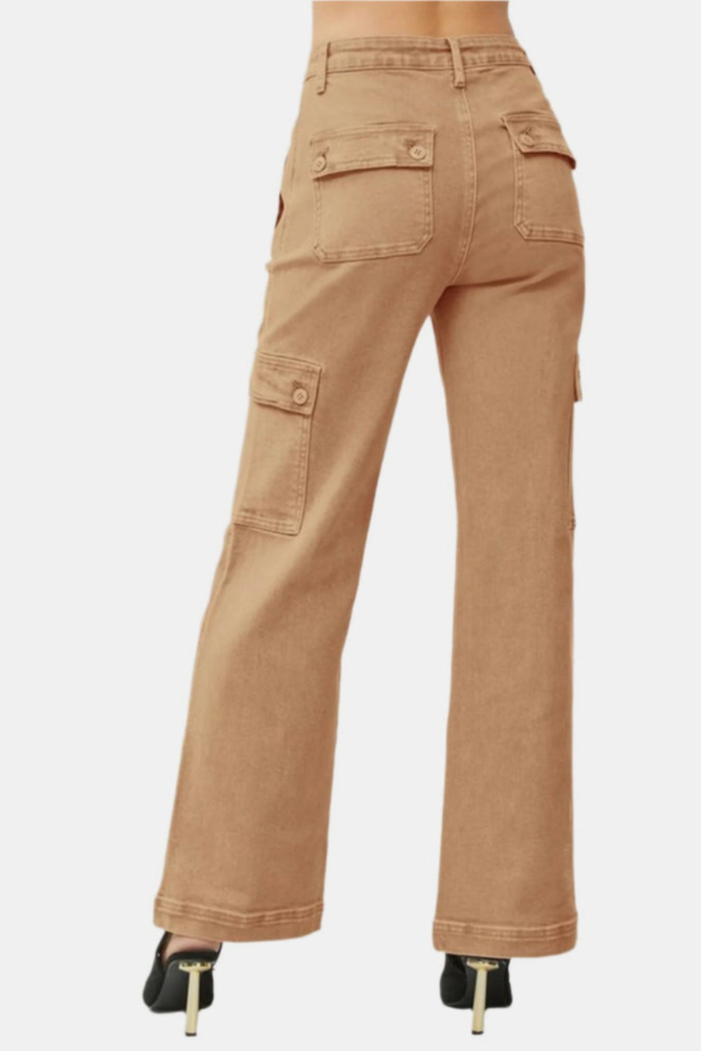 Full Size High Rise Wide Leg Cargo Jeans - The Daily Makeover
