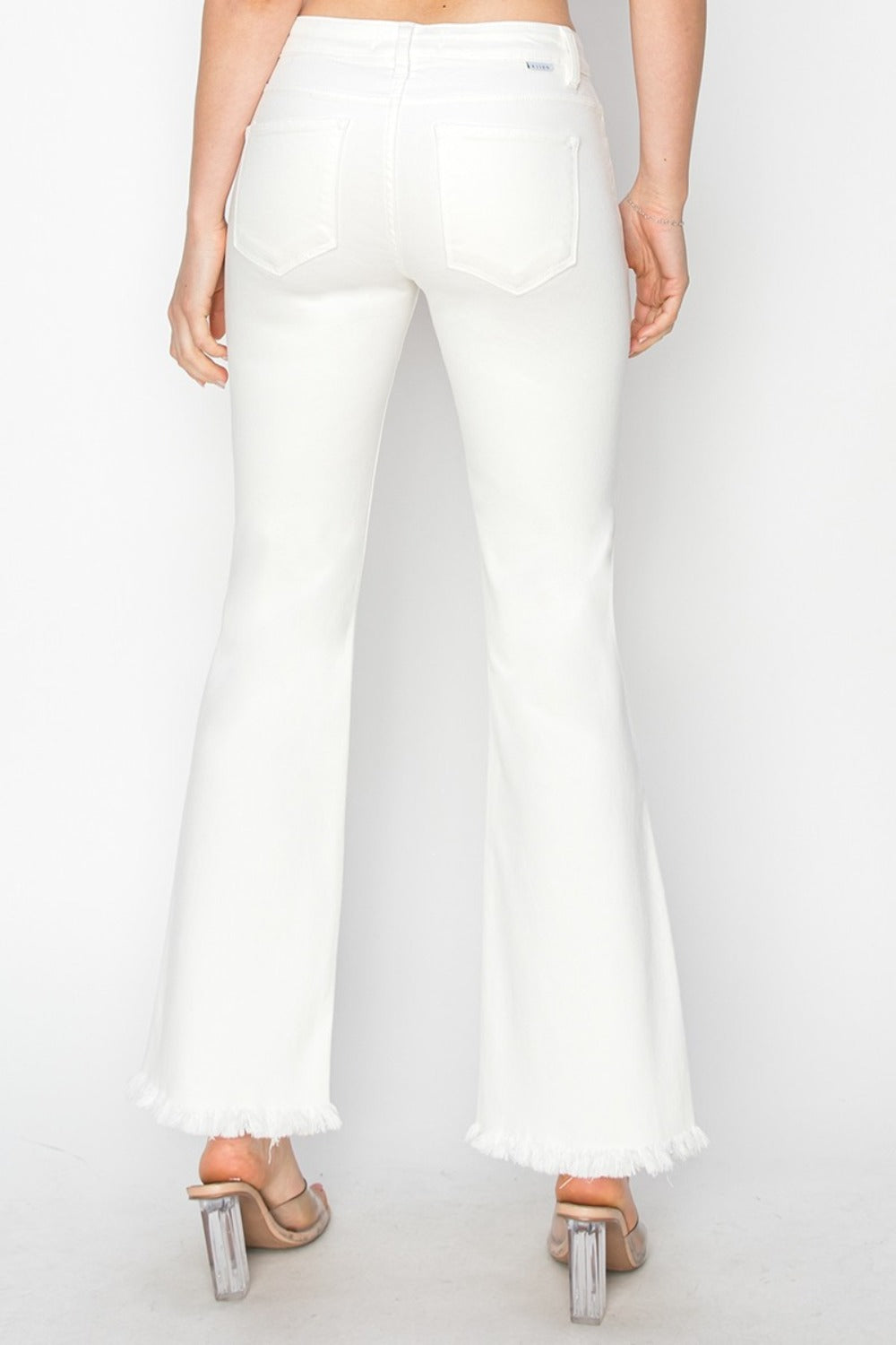 RISEN Full Size Tummy Control Crop Flare Step Hem Pants - The Daily Makeover