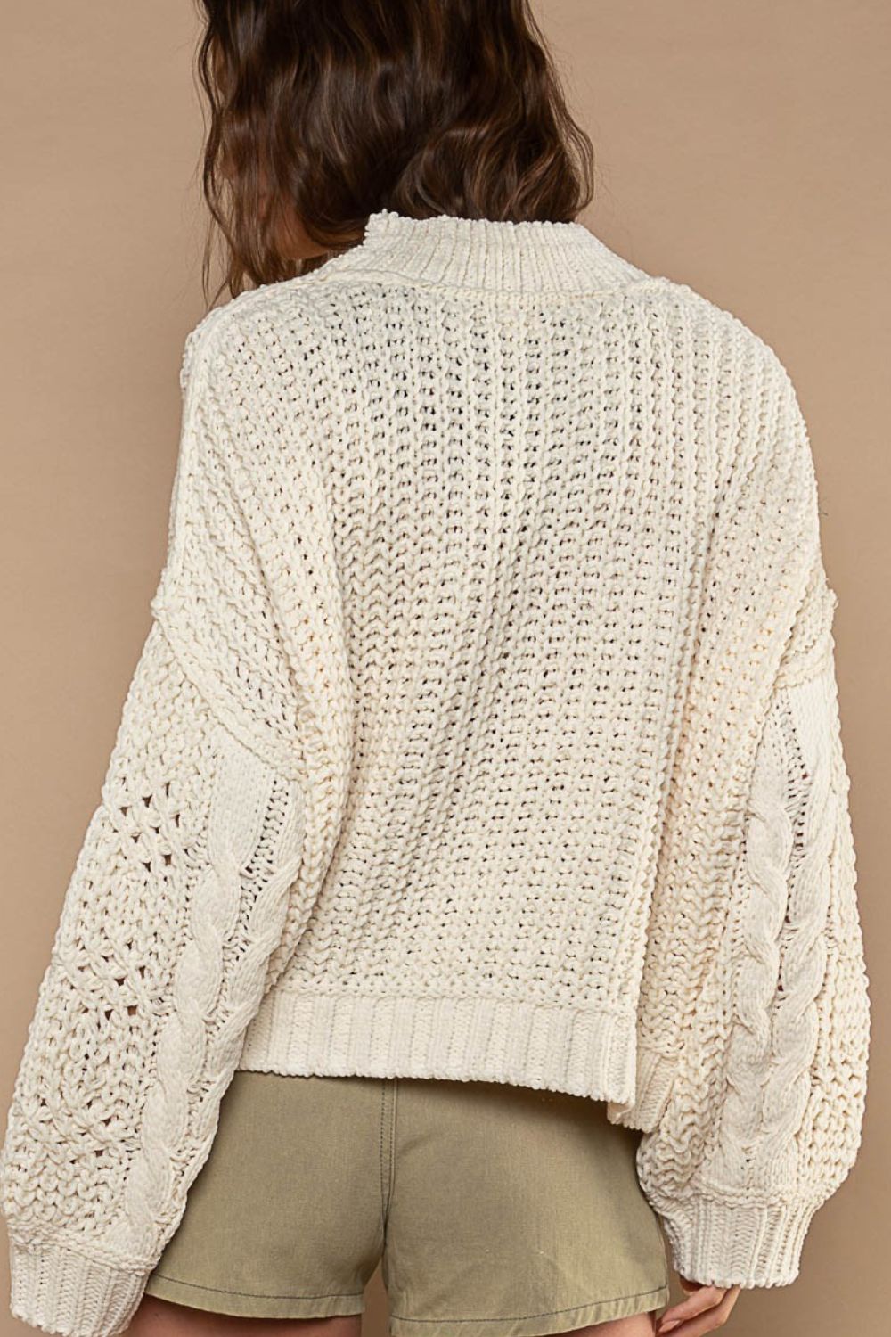 POL Mock Neck Cable Knit Sweater - The Daily Makeover