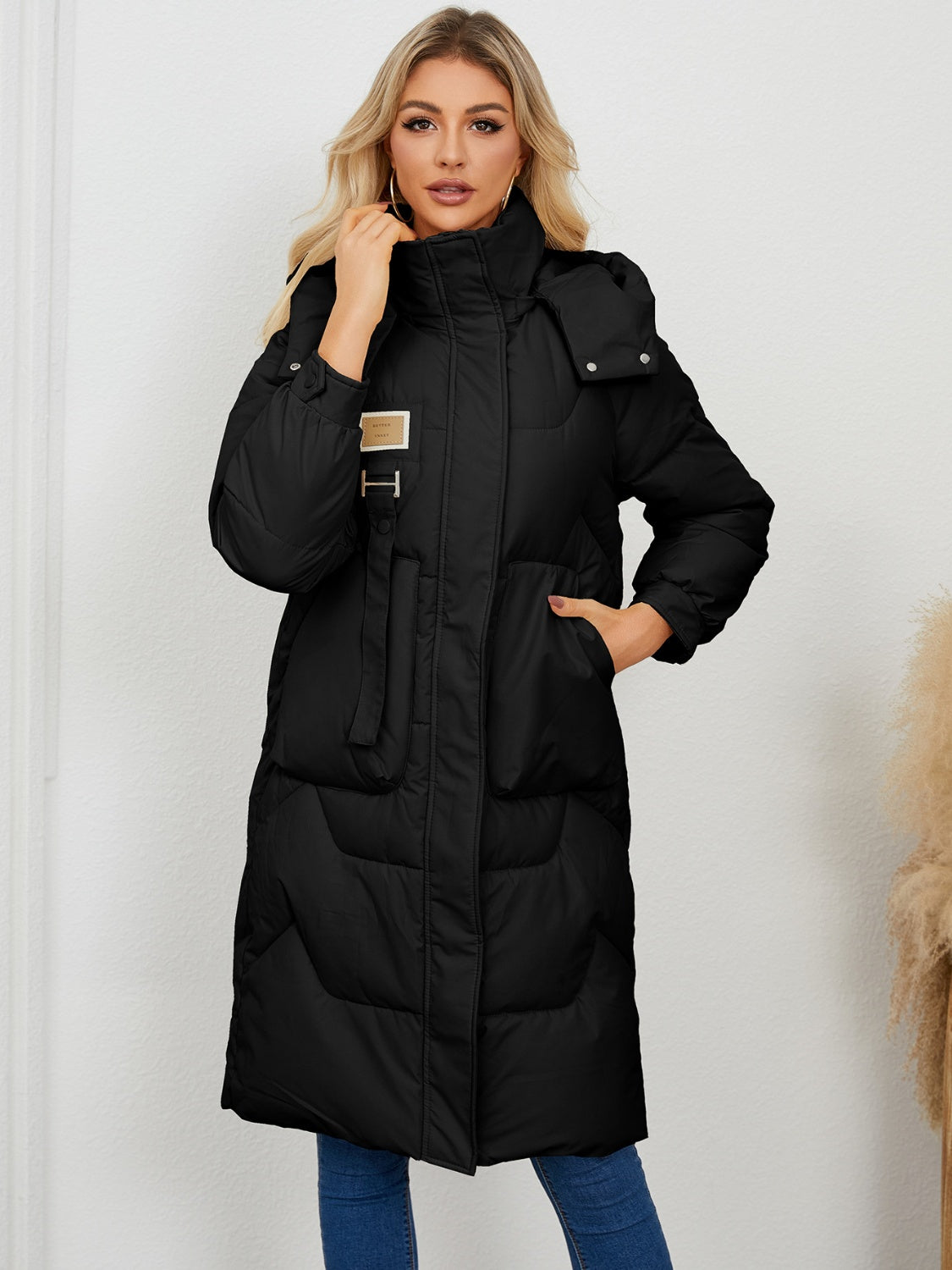 Long Sleeve Longline Hooded Winter Coat - The Daily Makeover