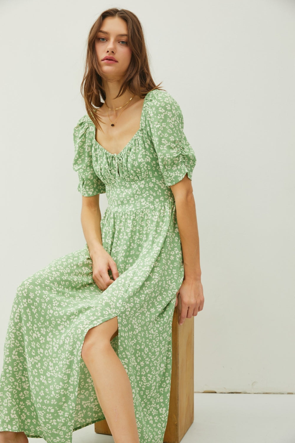 Be Cool Floral Smocked Back Slit Dress - The Daily Makeover