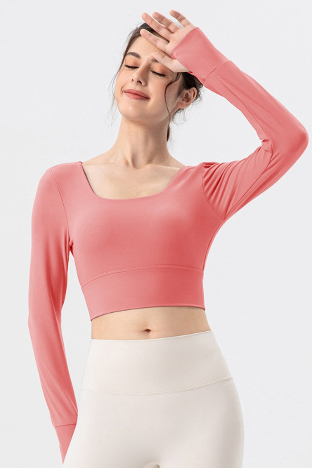 Square Neck Crisscross Active T-Shirt - The Daily Makeover