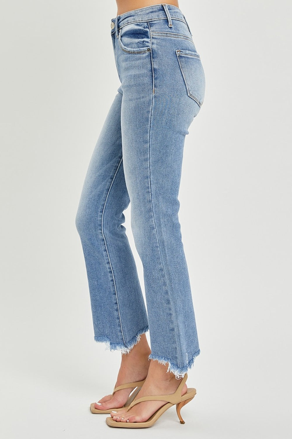 Full Size Frayed Hem Cropped Straight Jeans - The Daily Makeover