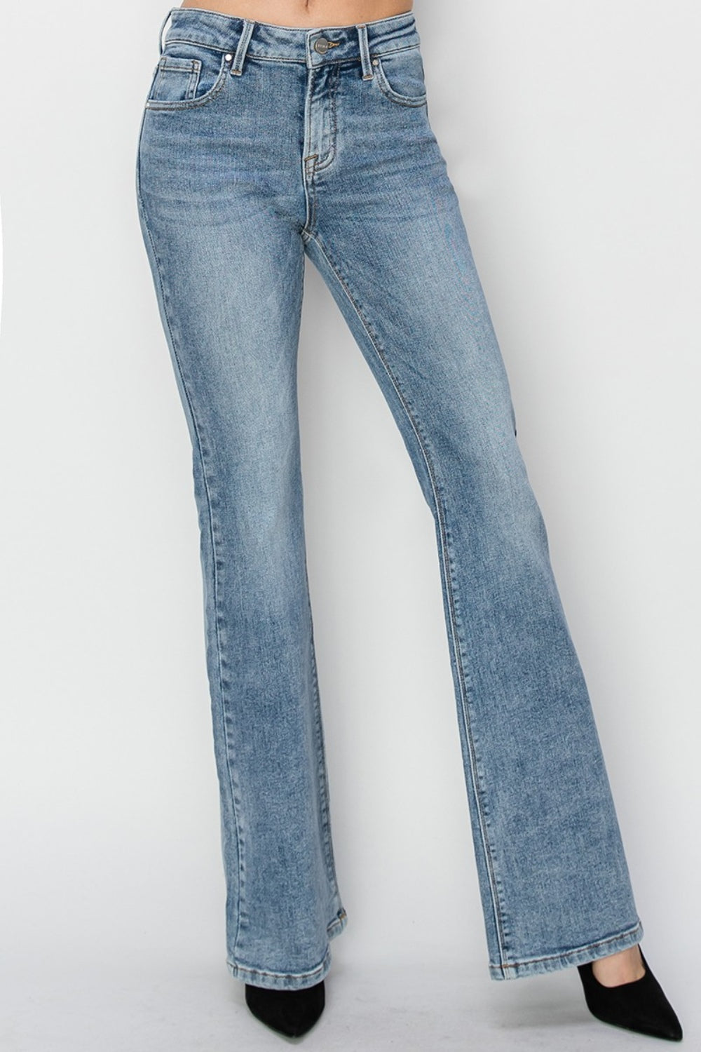 Full Size Mid Rise Bootcut Jeans - The Daily Makeover