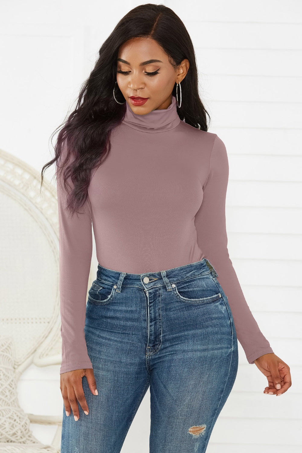 Turtleneck Long Sleeve Bodysuit - The Daily Makeover