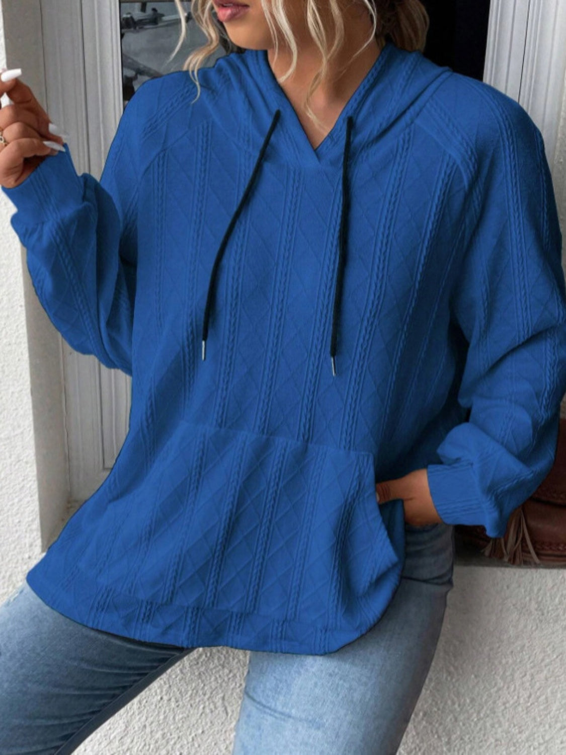 Full Size Drawstring Long Sleeve Hoodie - The Daily Makeover