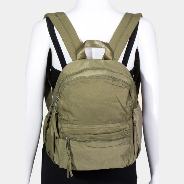 Fame Nylon Multi Pocket Backpack Bag - The Daily Makeover