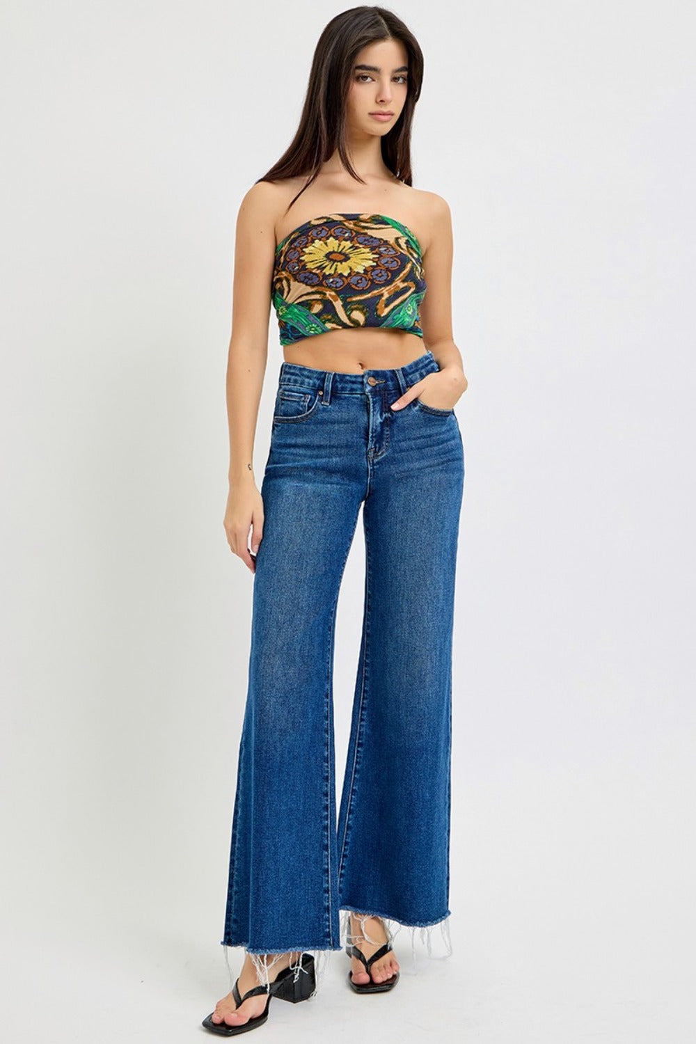 RISEN Tummy Control High Rise Wide Leg Jeans - The Daily Makeover