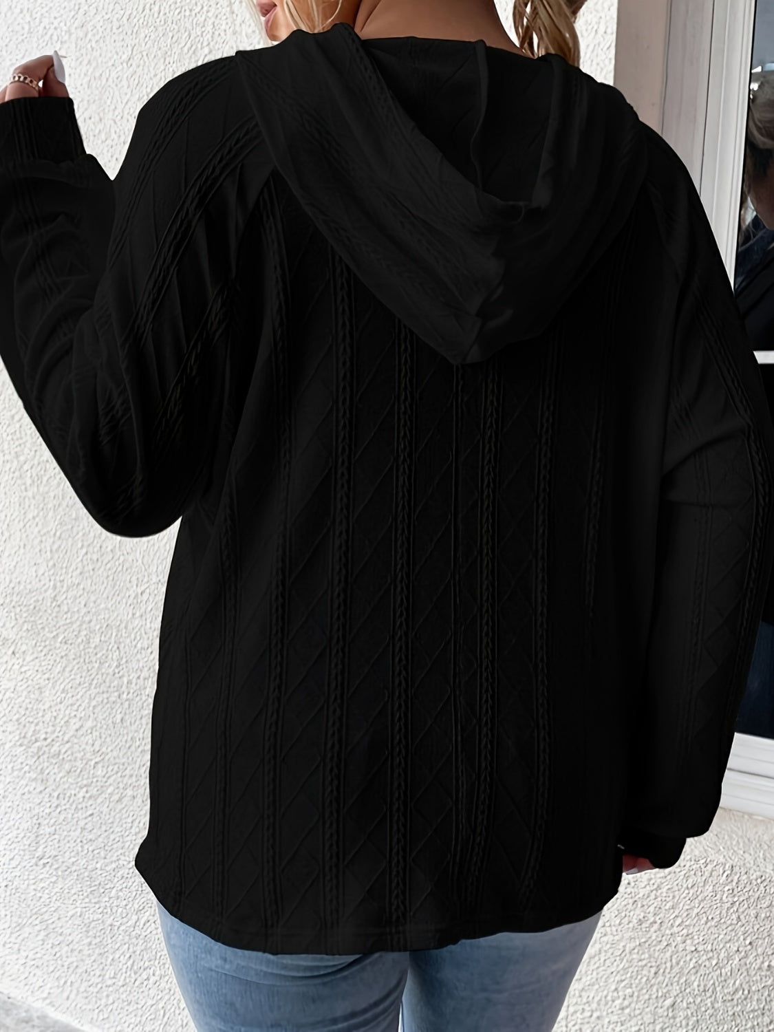 Full Size Drawstring Long Sleeve Hoodie - The Daily Makeover