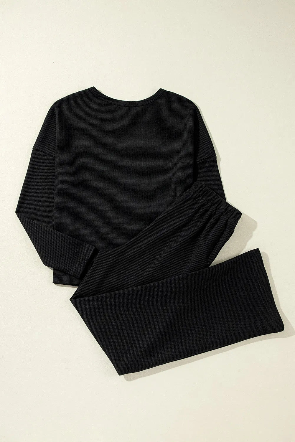Round Neck Long Sleeve Top and Drawstring Pants Lounge Set - The Daily Makeover