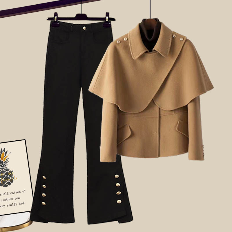 Retro Design Suit Jacket Skinny Jeans Two-piece Set - The Daily Makeover
