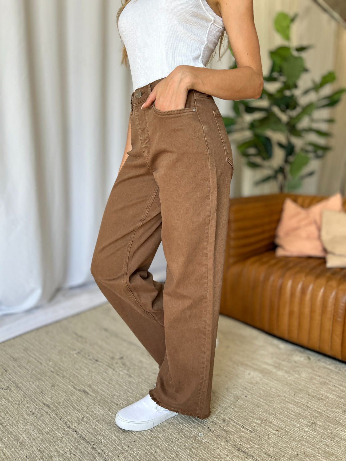 RFM Full Size High Rise Garment Dye Wide Leg Jeans - The Daily Makeover