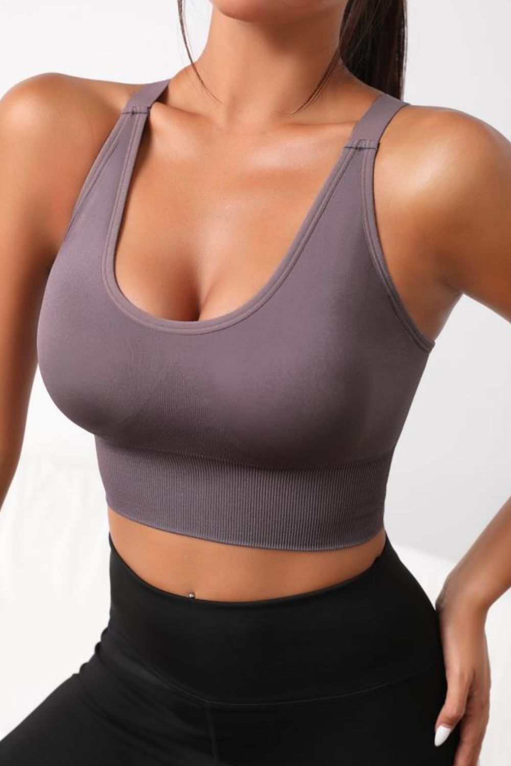 Scoop Neck Long Active Bra - The Daily Makeover