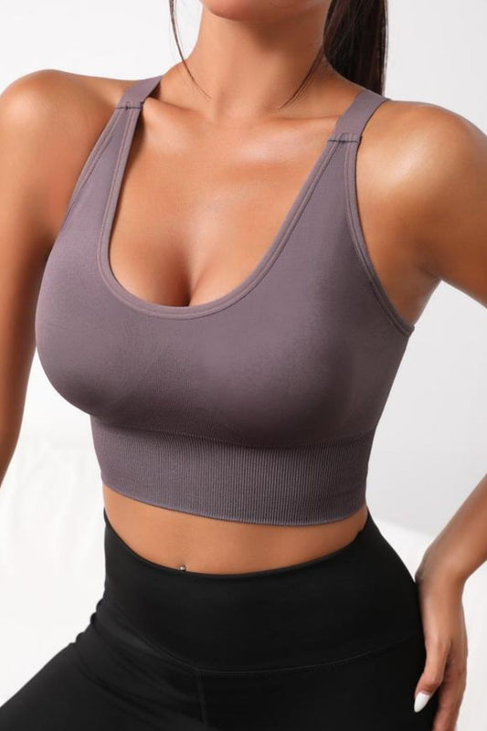Scoop Neck Long Active Bra - The Daily Makeover