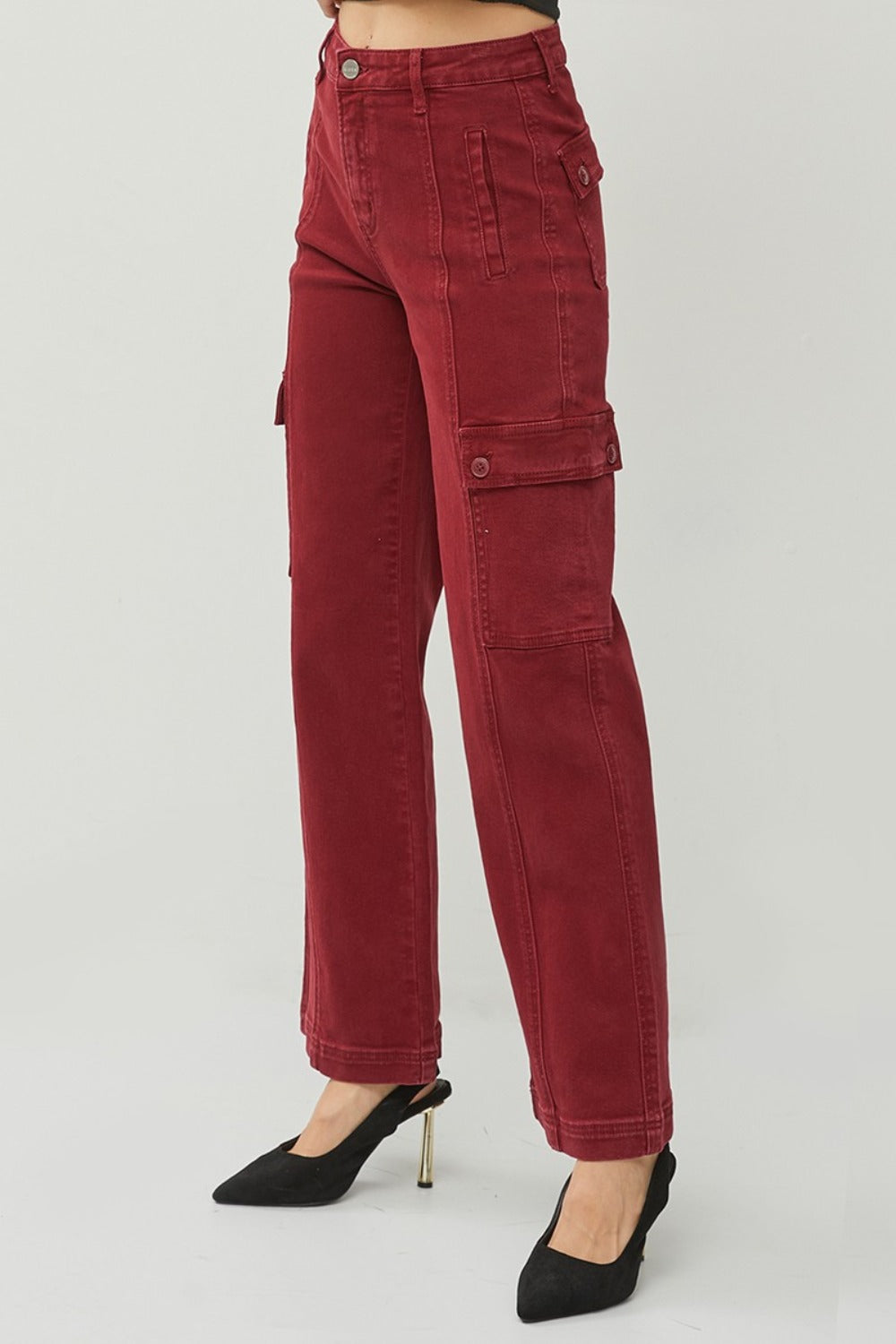 RISEN Full Size High Rise Wide Leg Cargo Jeans - The Daily Makeover