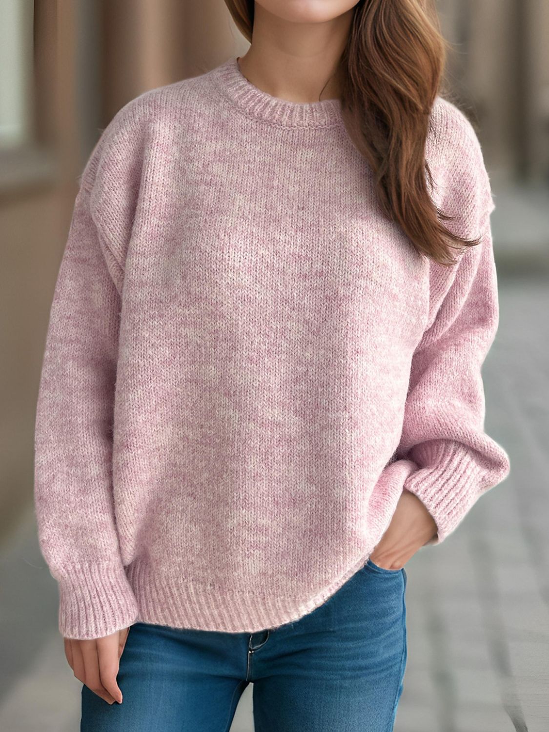 Round Neck Long Sleeve Sweater - The Daily Makeover