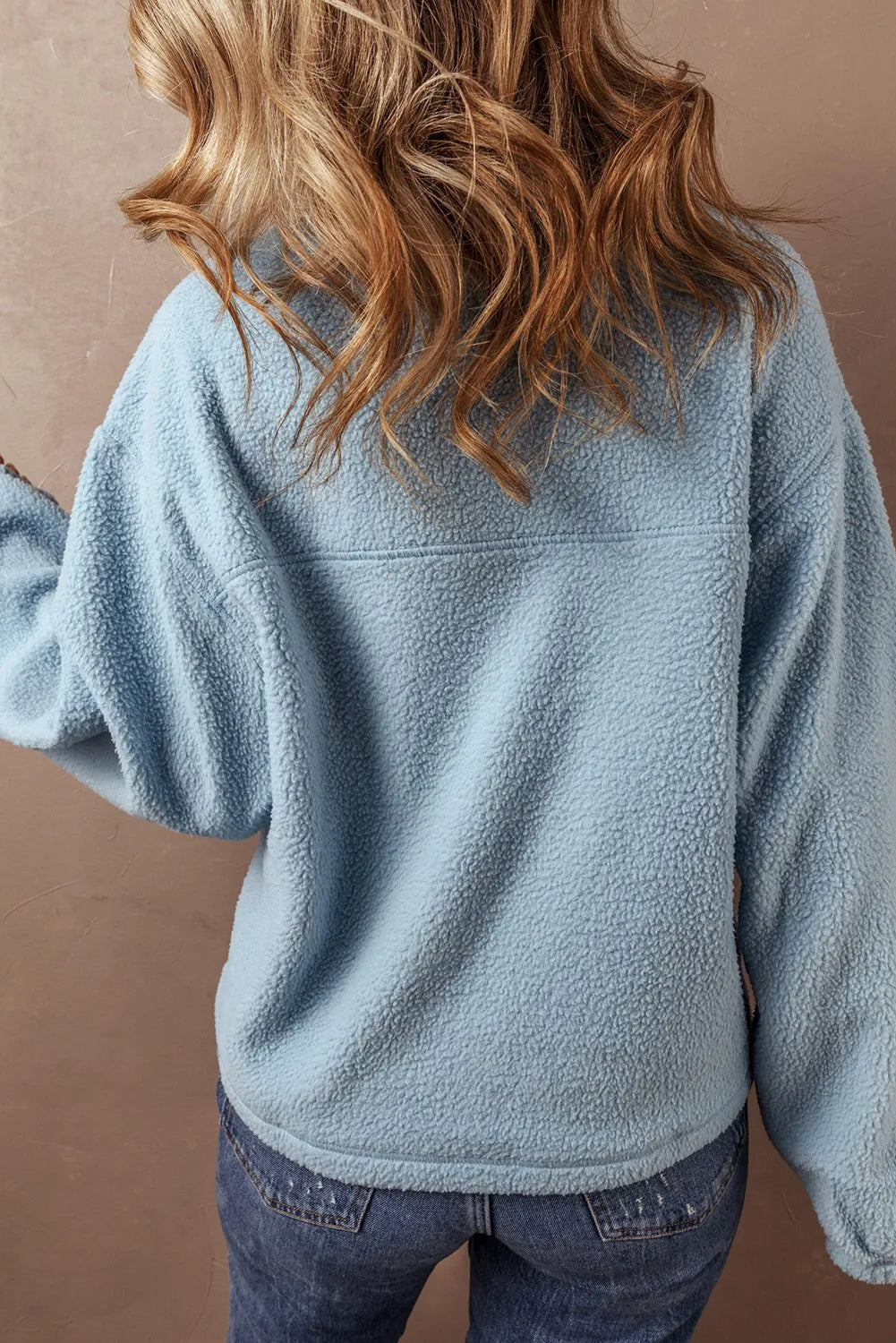 Half Zip Long Sleeve Sweatshirt - The Daily Makeover