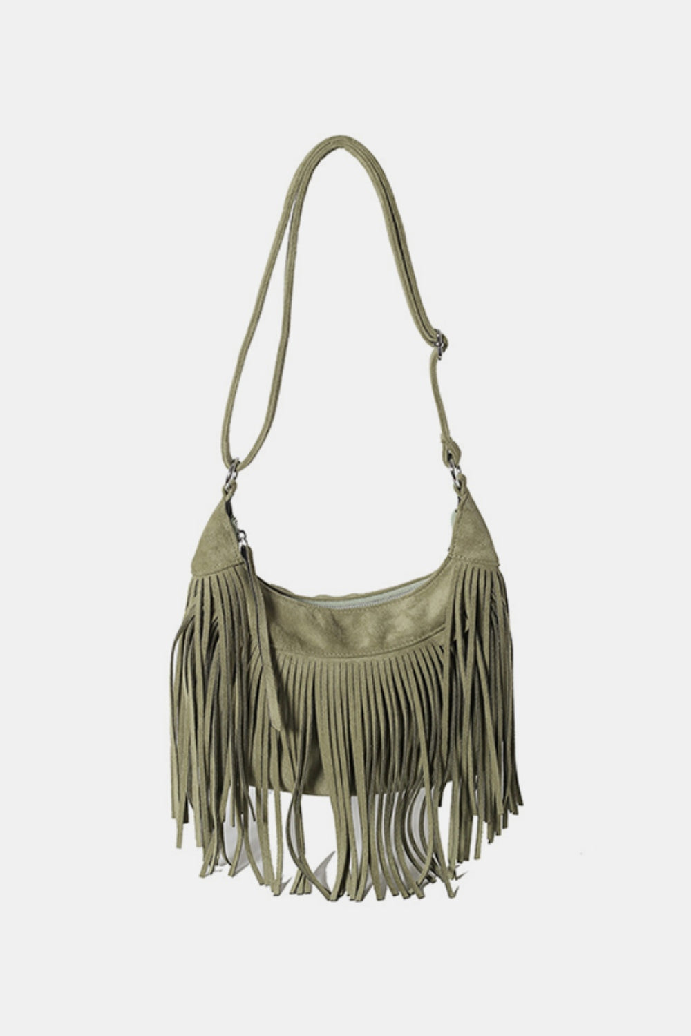 Suede Fringe Adjustable Strap Shoulder Bag - The Daily Makeover