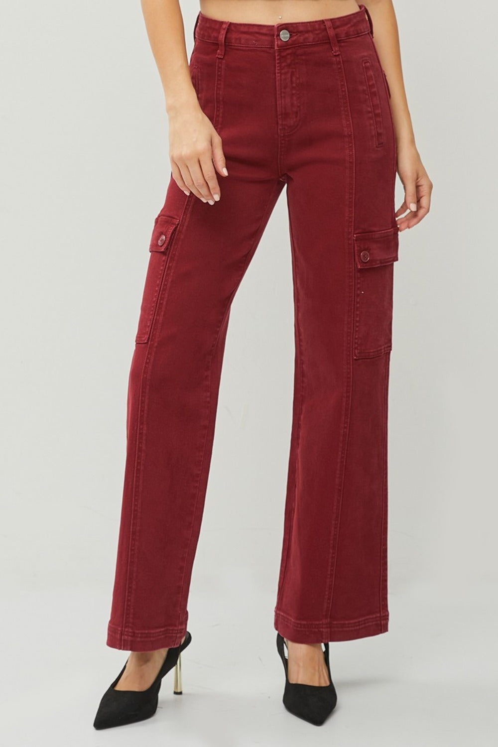 RISEN Full Size High Rise Wide Leg Cargo Jeans - The Daily Makeover