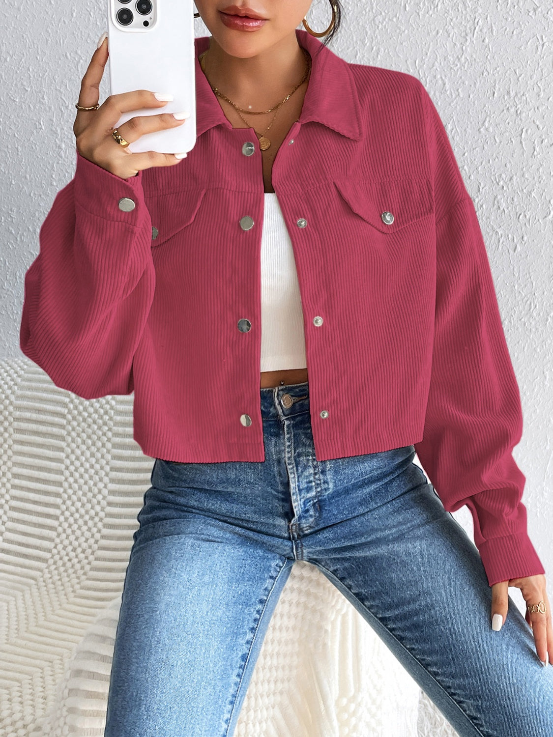 Honey Snap Down Long Sleeve Jacket - The Daily Makeover