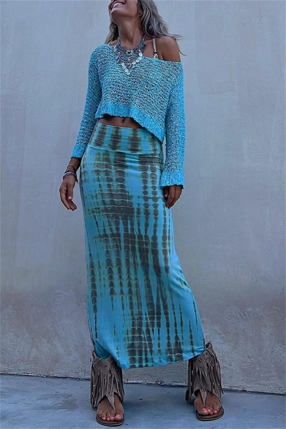 Round Neck Long Sleeve Knit Cover Up - The Daily Makeover