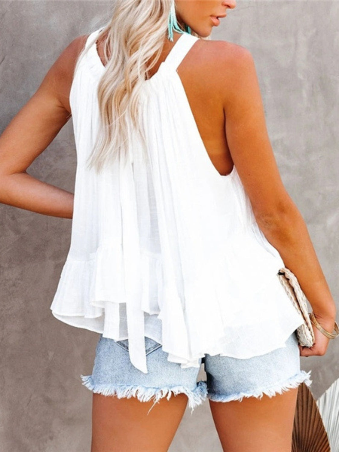 Full Size Ruched Round Neck Tank - The Daily Makeover