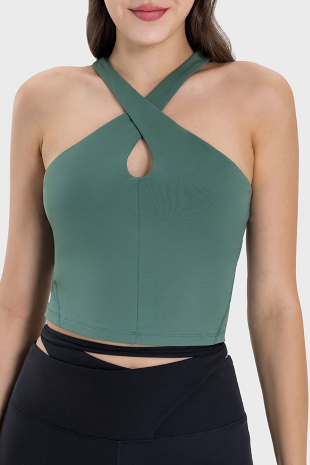 Crisscross Grecian Neck Active Cami - The Daily Makeover