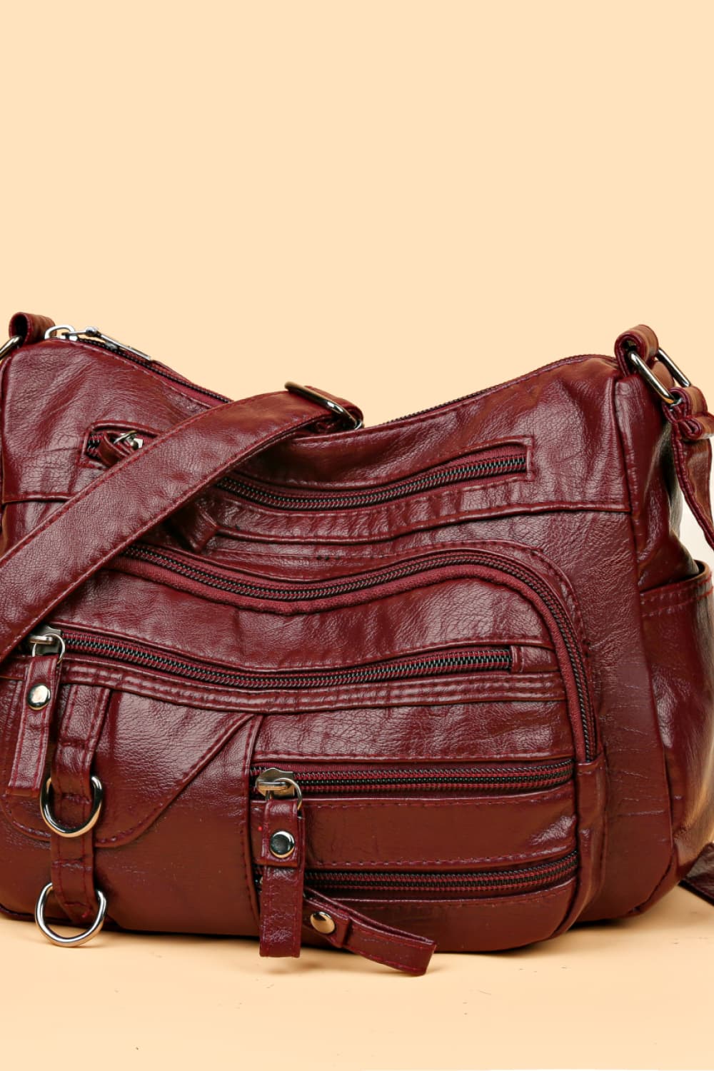 Multi-Pocket PU Leather Crossbody Bag - The Daily Makeover