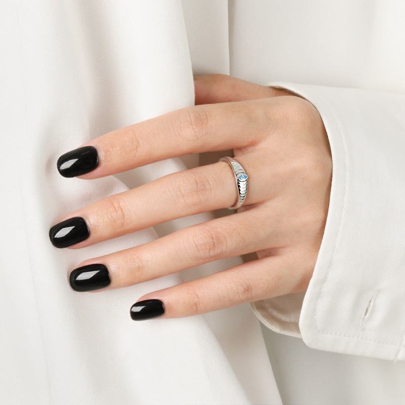 925 Sterling Silver Inlaid Zircon Ring - The Daily Makeover