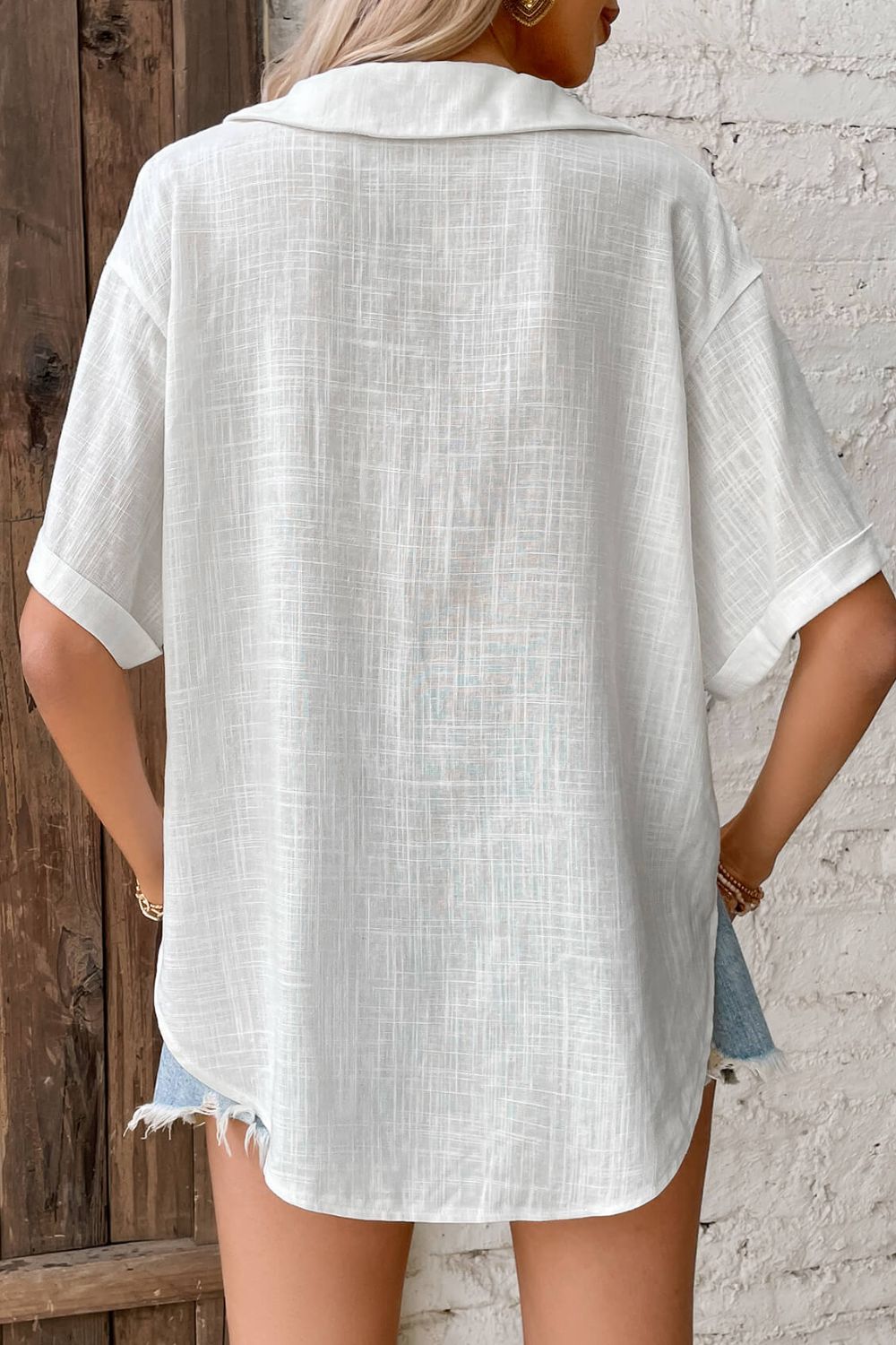 Honey Button Front Johnny Collared Blouse - The Daily Makeover