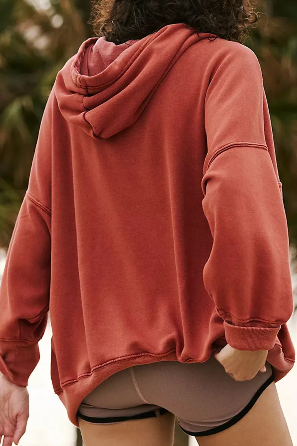 Drawstring Dropped Shoulder Long Sleeve Hoodie - The Daily Makeover