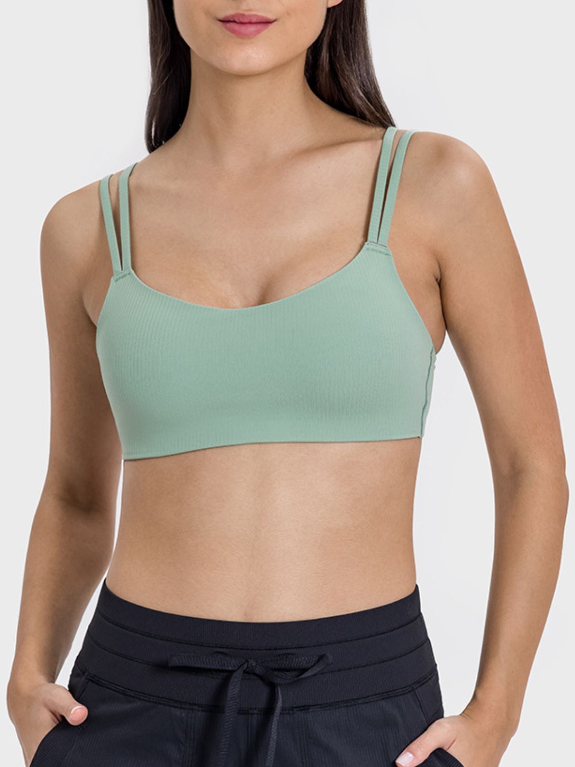 Scoop Neck Double Strap Active Cami - The Daily Makeover