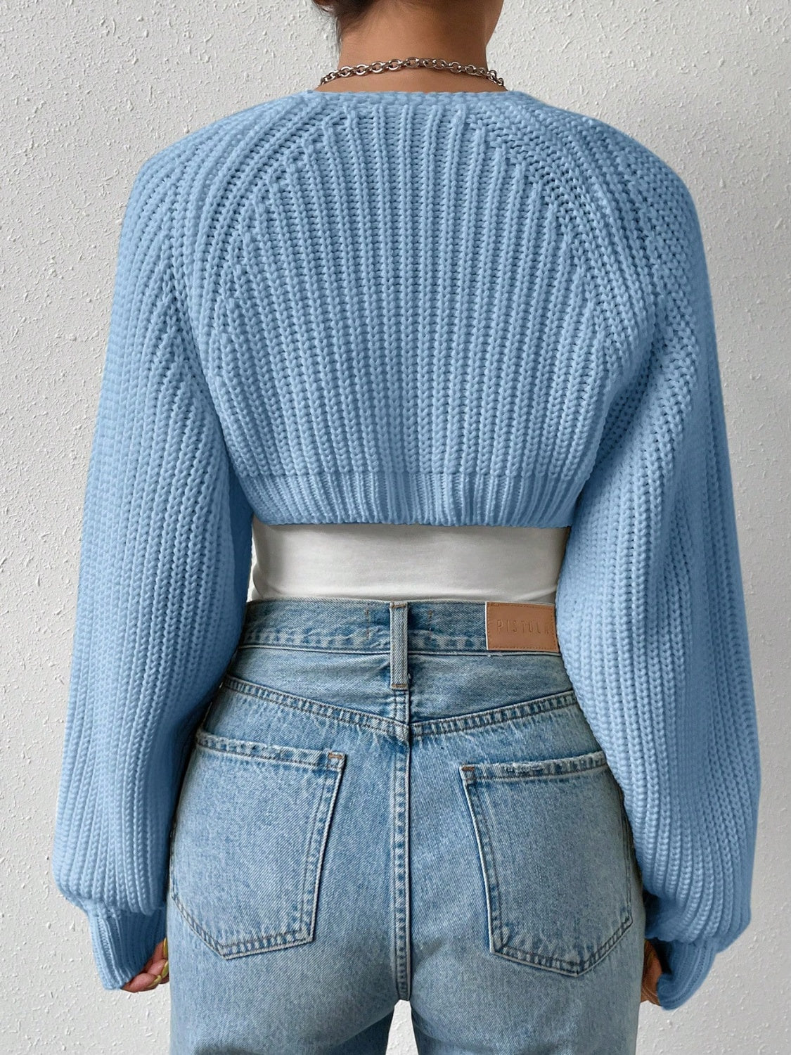 Honey Open Front Long Sleeve Cropped Cardigan - The Daily Makeover