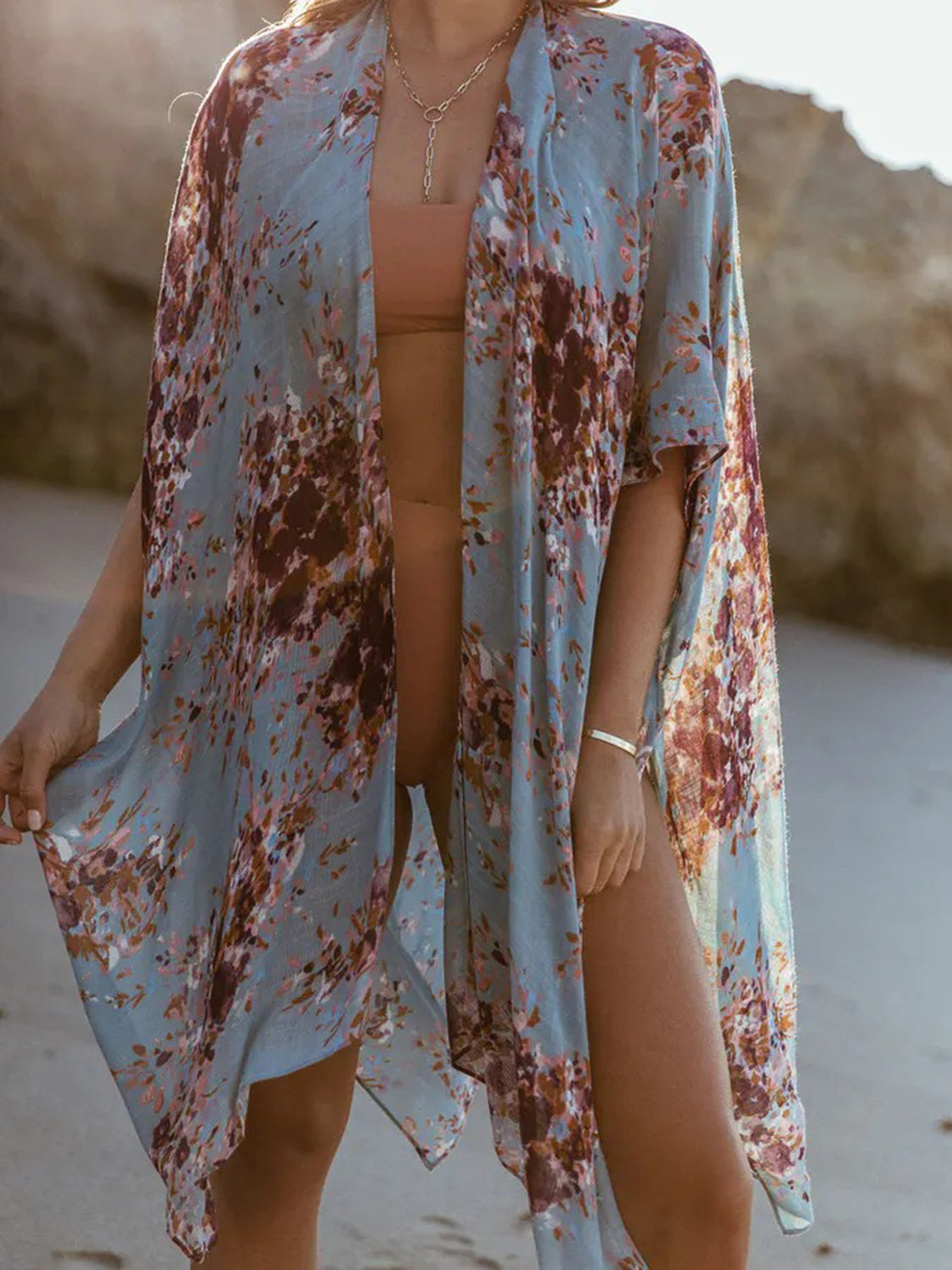 Printed Open Front Cover-Up - The Daily Makeover