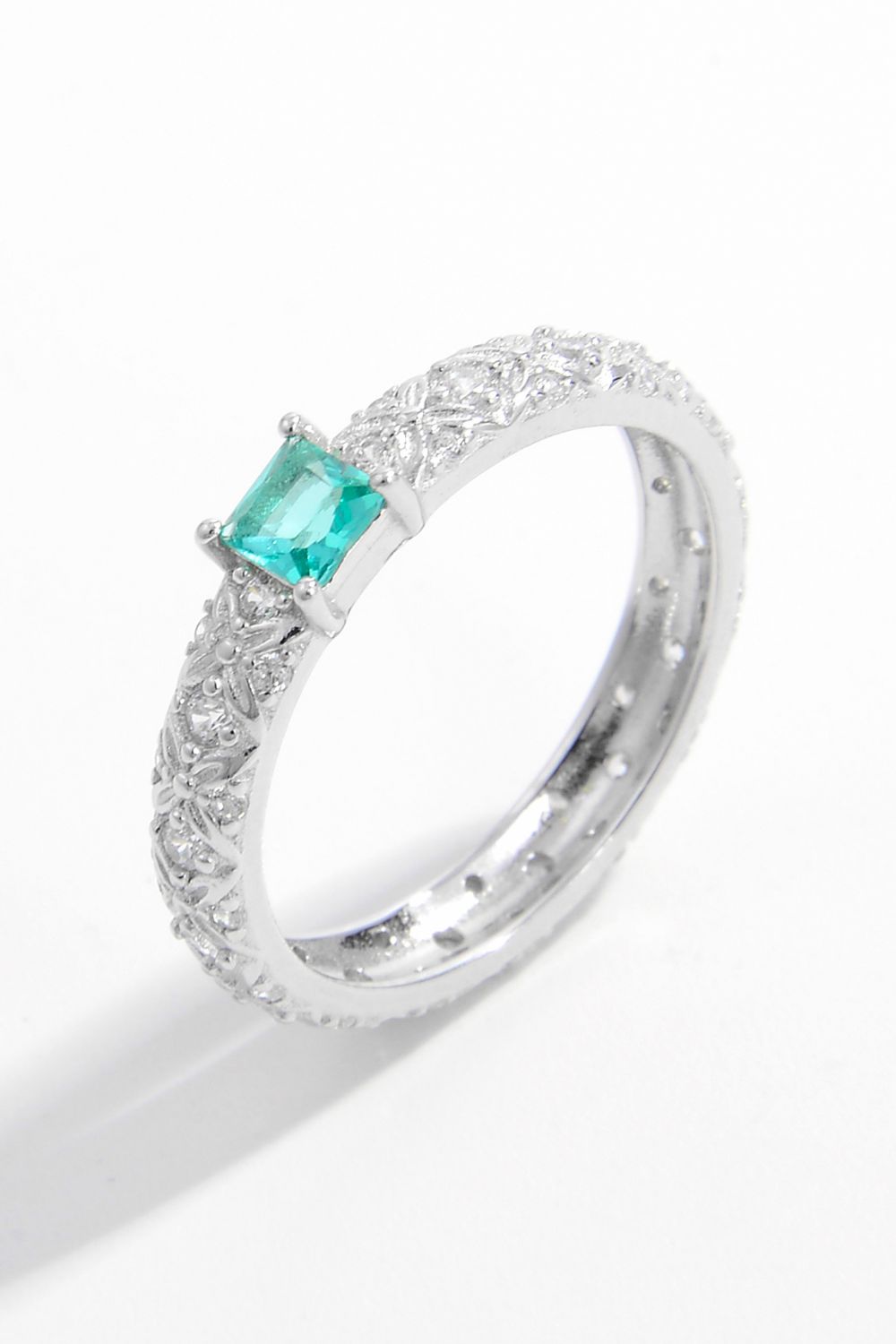 925 Sterling Silver Square Zircon Ring - The Daily Makeover