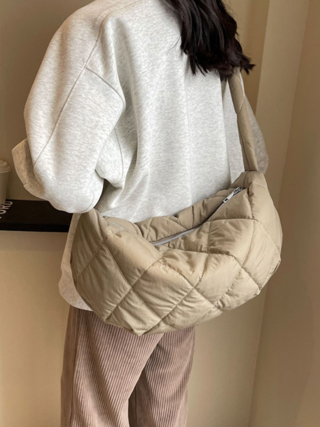 Quilted Polyester Crossbody Bag - The Daily Makeover