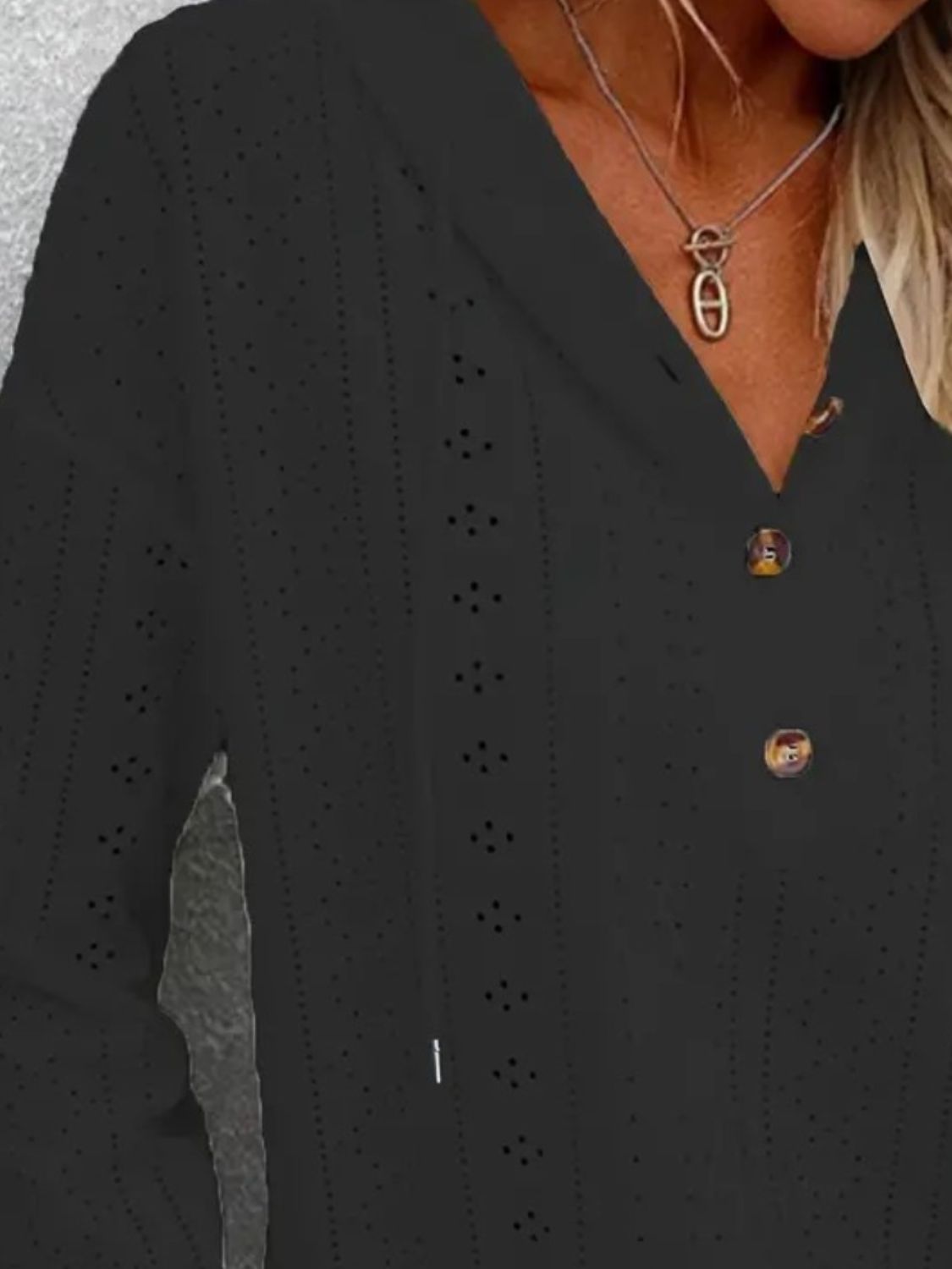 Drawstring Eyelet Long Sleeve Hoodie - The Daily Makeover