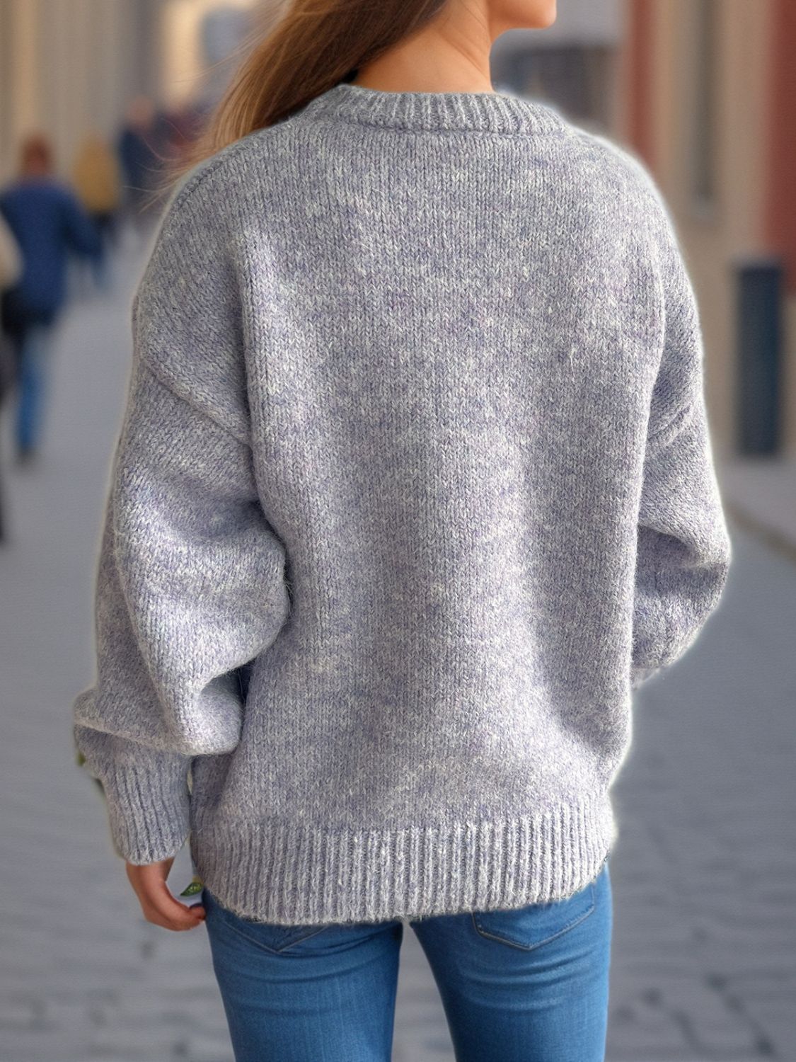 Round Neck Long Sleeve Sweater - The Daily Makeover