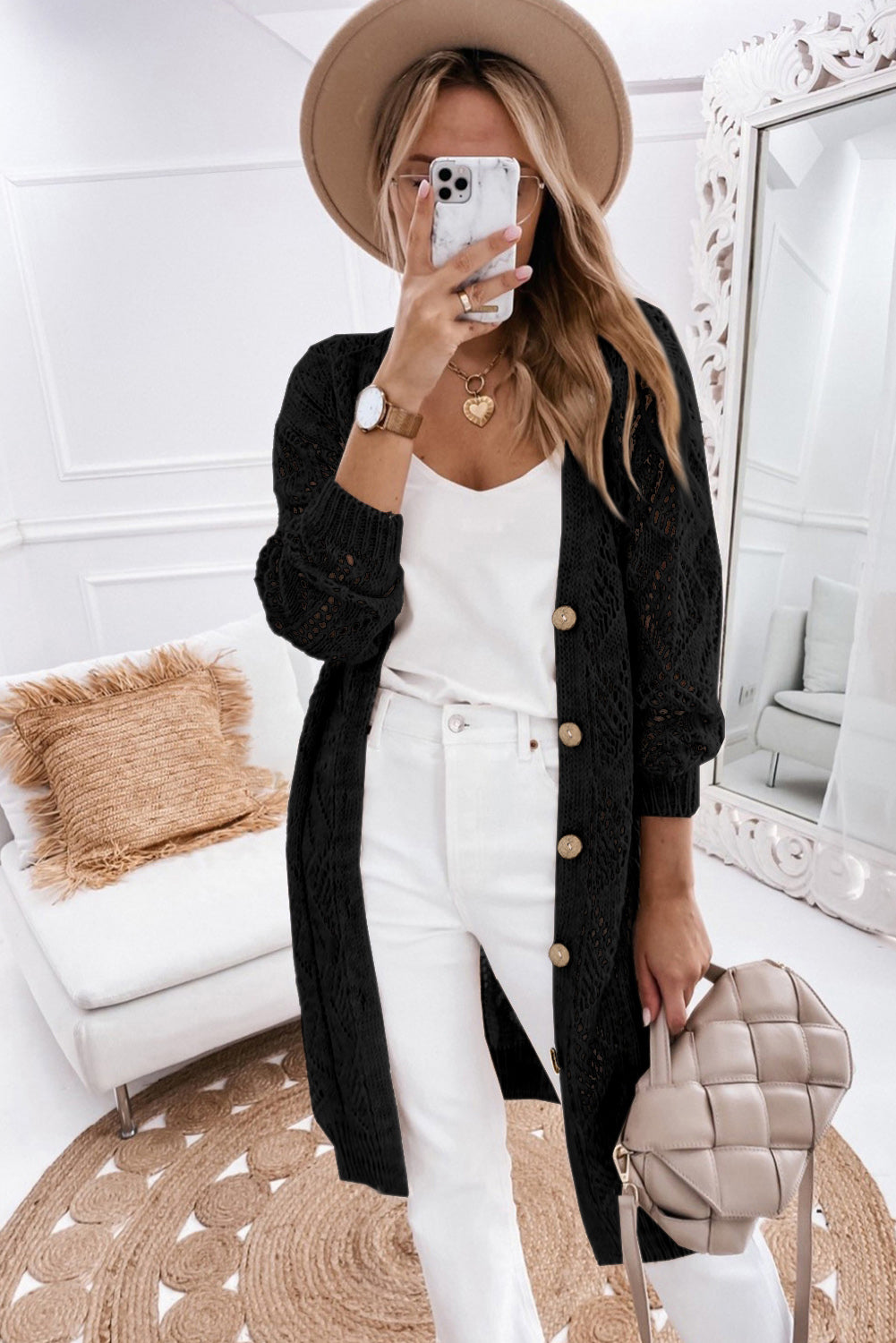 V-Neck Long Sleeve Cardigan - The Daily Makeover