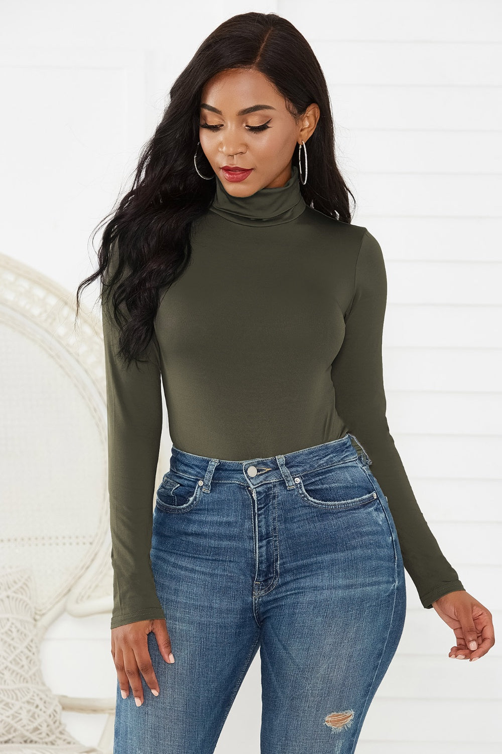 Turtleneck Long Sleeve Bodysuit - The Daily Makeover
