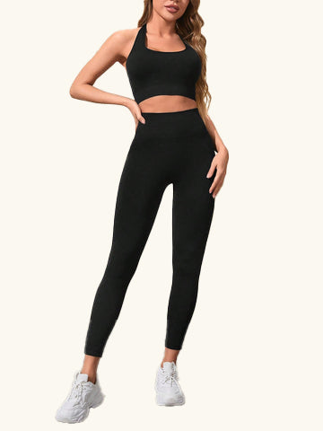 Halter Neck Top and Pants Active Set - The Daily Makeover