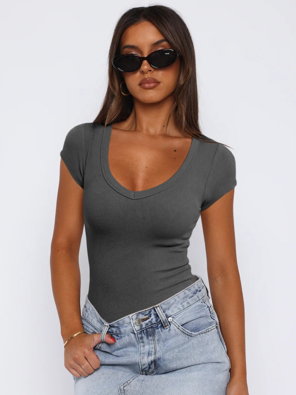 Scoop Neck Cap Sleeve T-Shirt - The Daily Makeover