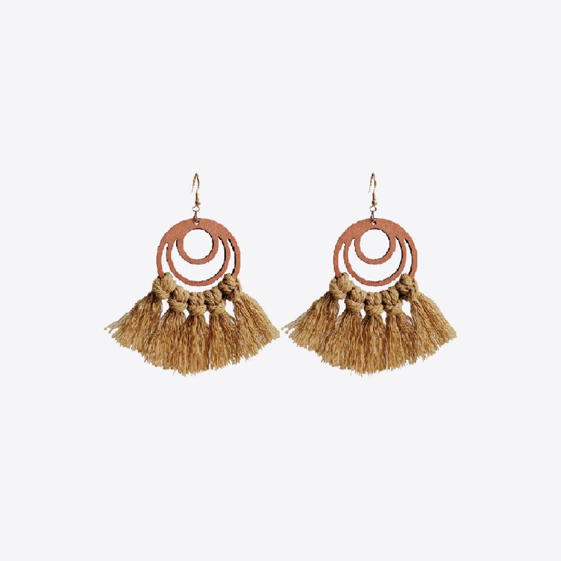 Tassel Detail Geometric Earrings - The Daily Makeover