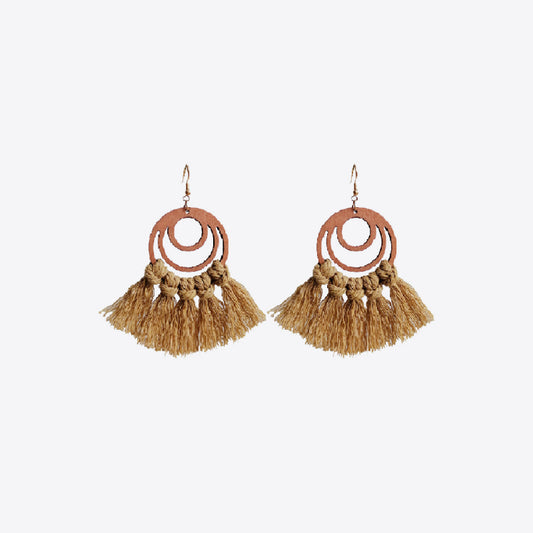 Tassel Detail Geometric Earrings - The Daily Makeover