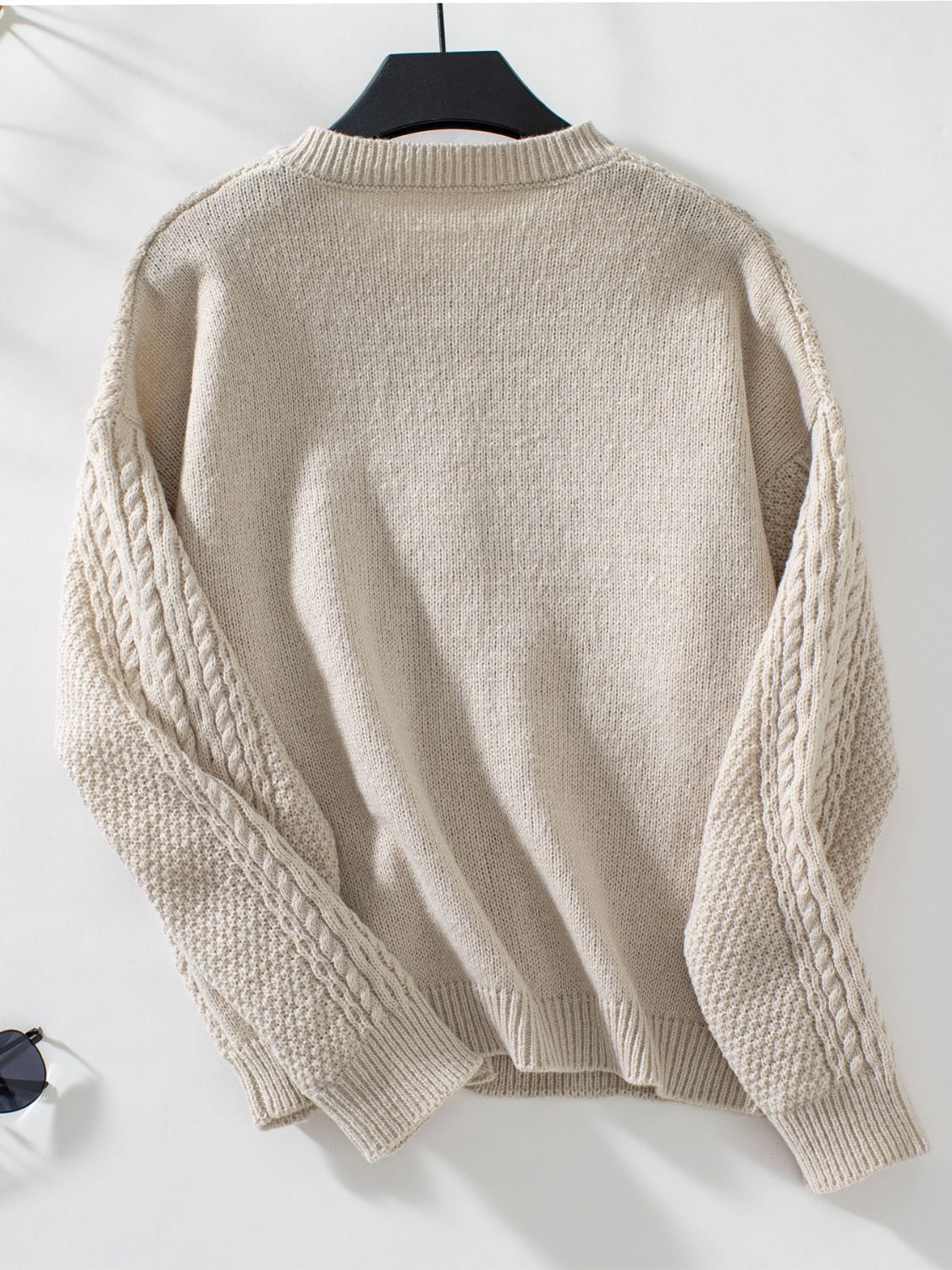 Cable-Knit Round Neck Button Up Cardigan - The Daily Makeover