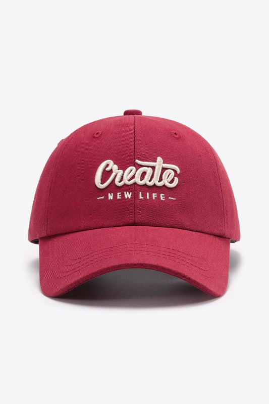 CREATE NEW LIFE Adjustable Cotton Baseball Cap - The Daily Makeover