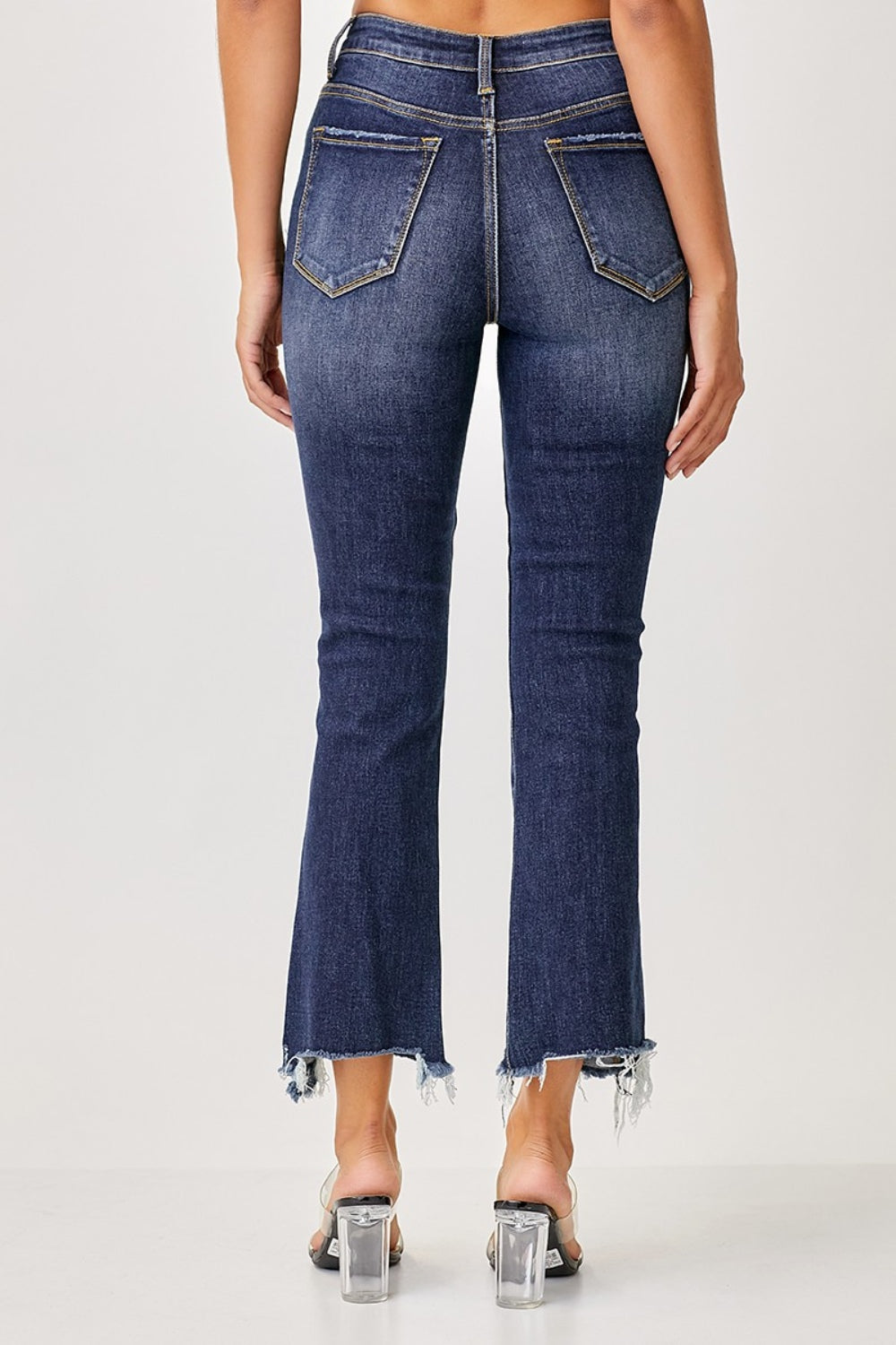 Full Size Frayed Hem Cropped Straight Jeans - The Daily Makeover