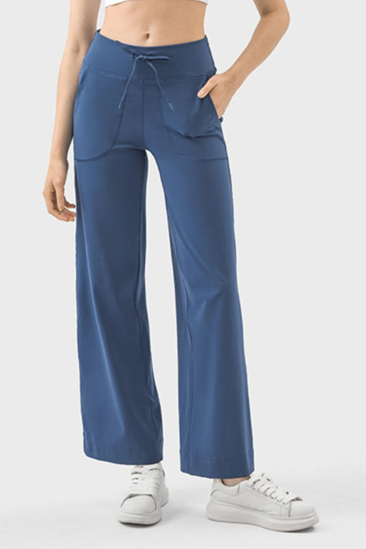 Drawstring Active Pants with Pockets - The Daily Makeover