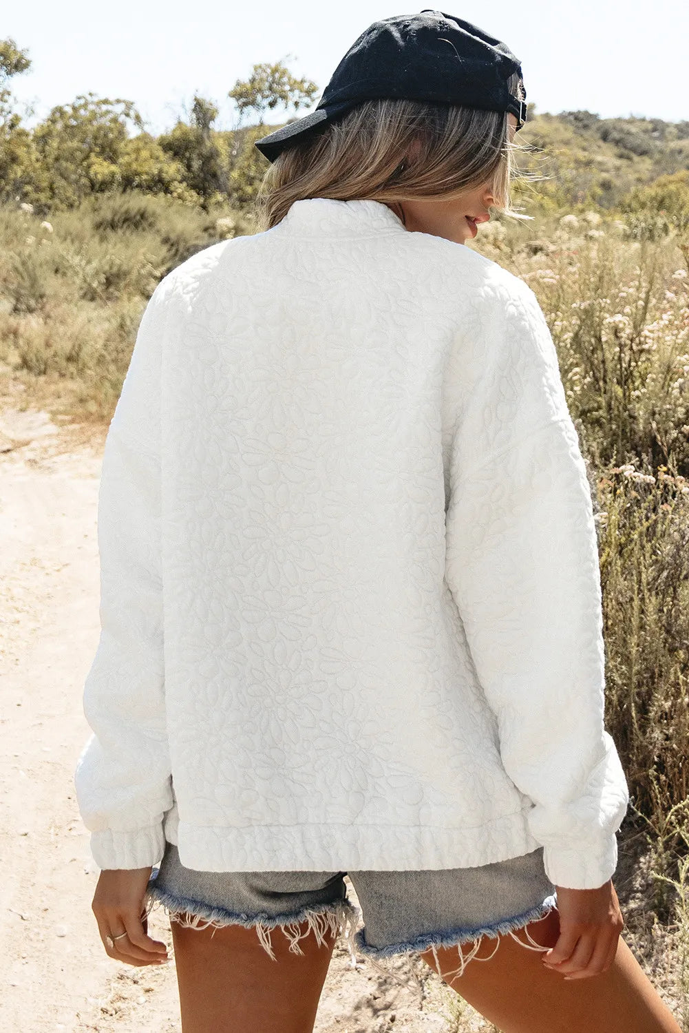 Baseball Collar Floral Quilted Jacket - The Daily Makeover