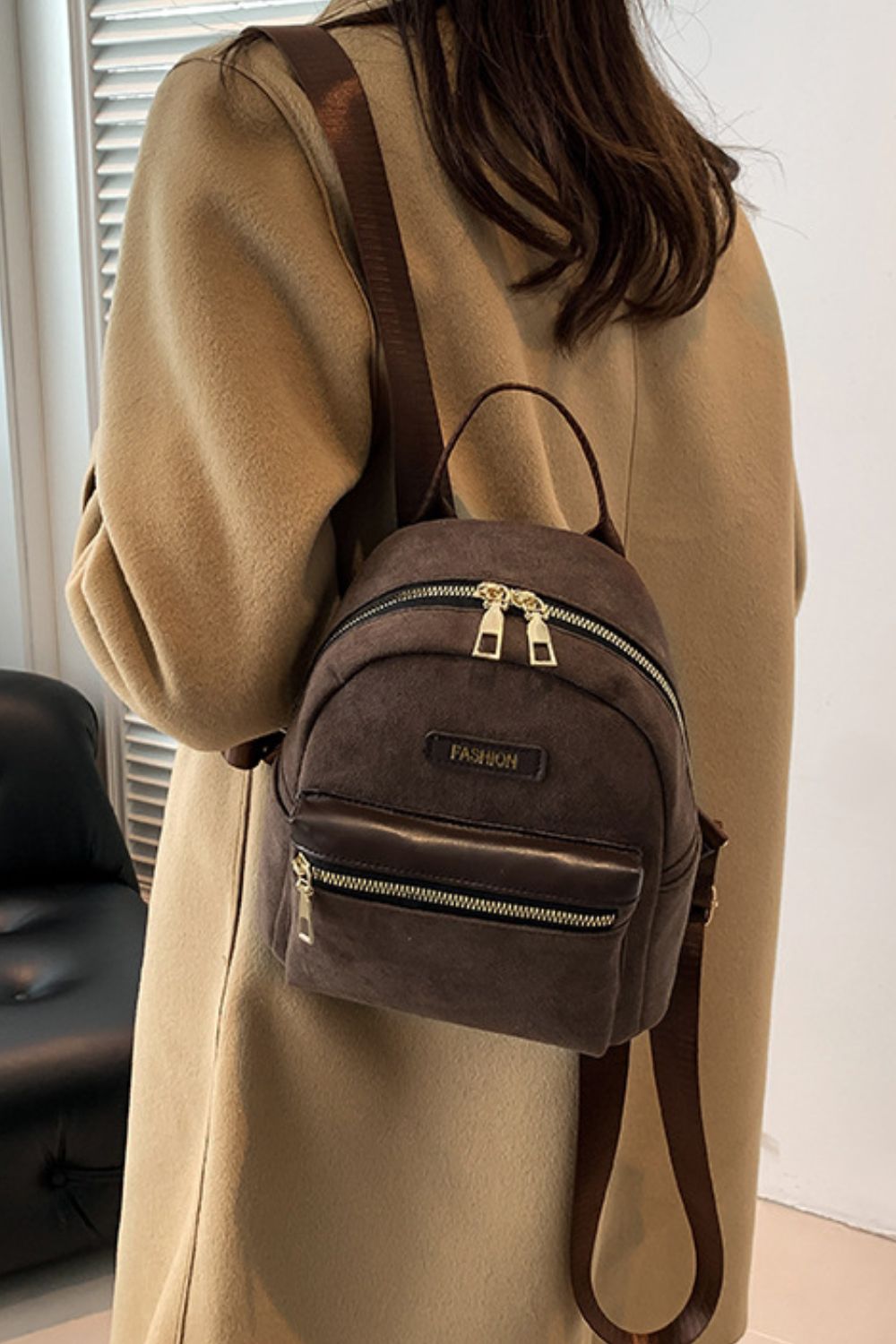 Suede Adjustable Strap Backpack Bag - The Daily Makeover